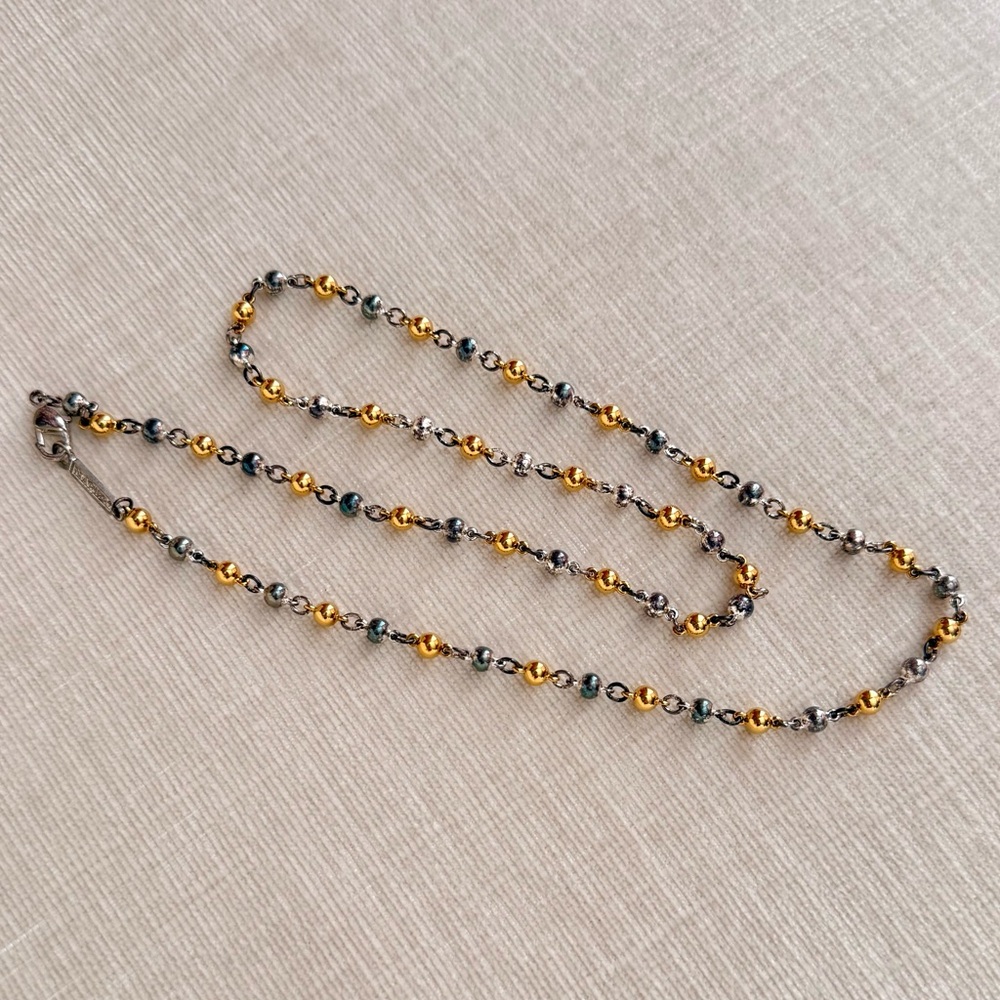 Vintage Necklace Quality Signed Napier Bead Ball  Gold and Silver Plated 24”